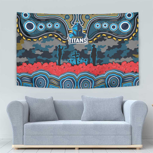 ANZAC Day Gold Coast Titans Tapestry Military Memorial Aboriginal Indigenous Art