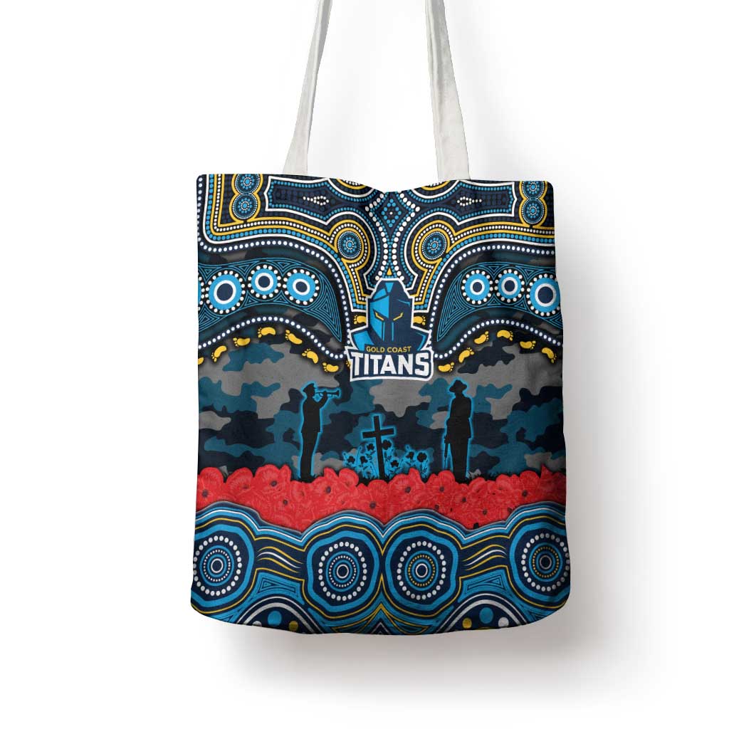 ANZAC Day Gold Coast Titans Tote Bag Military Memorial Aboriginal Indigenous Art