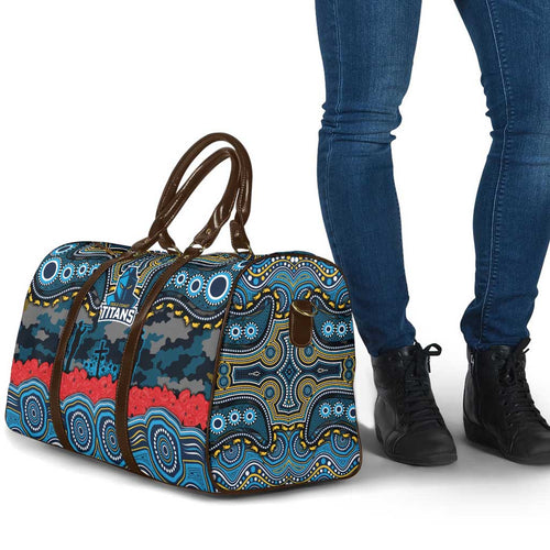 ANZAC Day Gold Coast Titans Travel Bag Military Memorial Aboriginal Indigenous Art