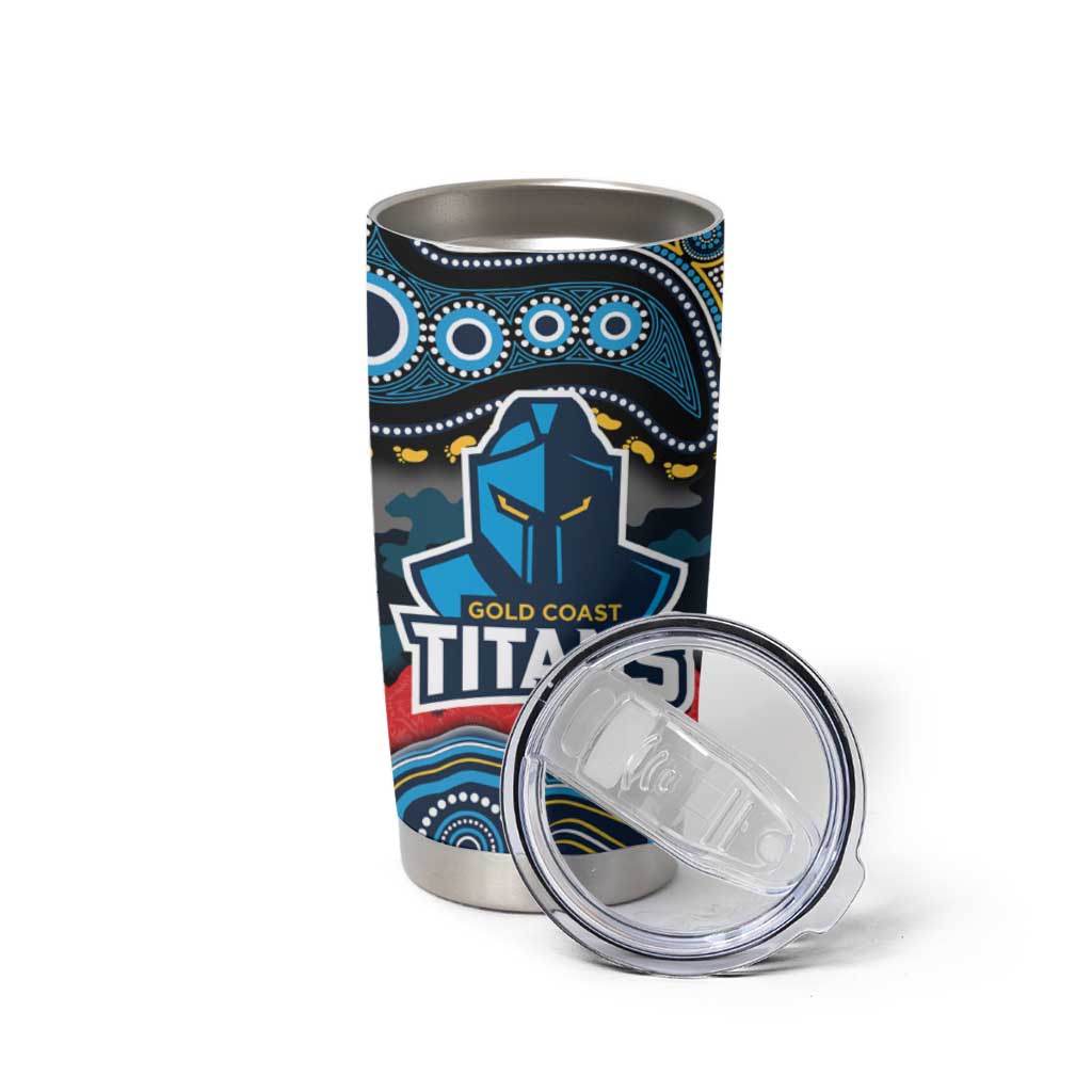 ANZAC Day Gold Coast Titans Tumbler Cup Military Memorial Aboriginal Indigenous Art