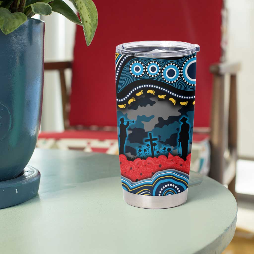 ANZAC Day Gold Coast Titans Tumbler Cup Military Memorial Aboriginal Indigenous Art