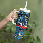 ANZAC Day Gold Coast Titans Tumbler With Handle Military Memorial Aboriginal Indigenous Art