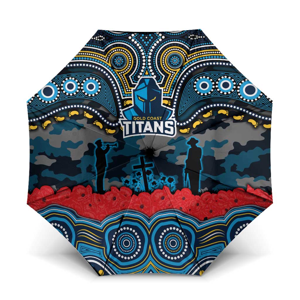 ANZAC Day Gold Coast Titans Umbrella Military Memorial Aboriginal Indigenous Art