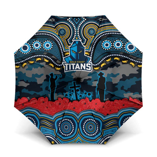 ANZAC Day Gold Coast Titans Umbrella Military Memorial Aboriginal Indigenous Art