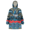 ANZAC Day Gold Coast Titans Wearable Blanket Hoodie Military Memorial Aboriginal Indigenous Art