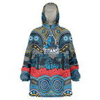 ANZAC Day Gold Coast Titans Wearable Blanket Hoodie Military Memorial Aboriginal Indigenous Art