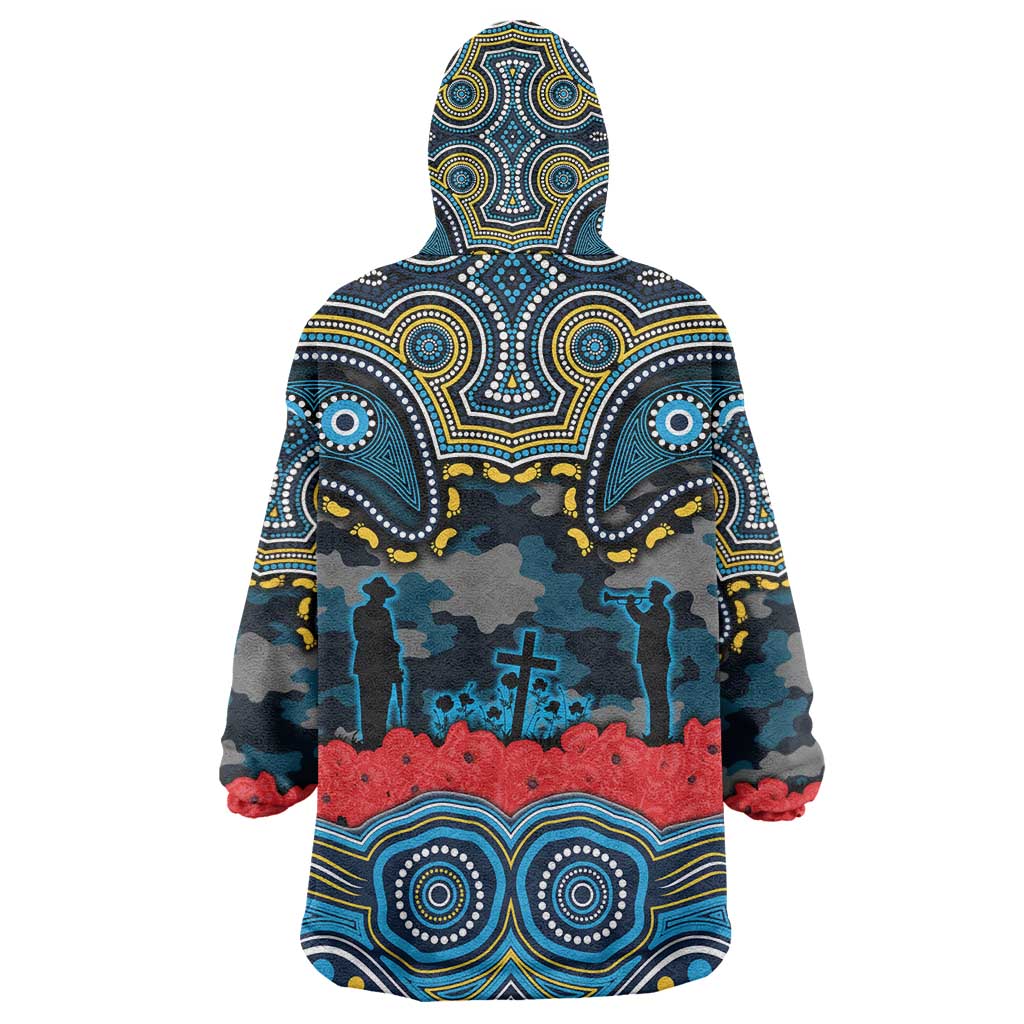 ANZAC Day Gold Coast Titans Wearable Blanket Hoodie Military Memorial Aboriginal Indigenous Art