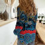 ANZAC Day Gold Coast Titans Women Casual Shirt Military Memorial Aboriginal Indigenous Art