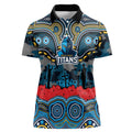 ANZAC Day Gold Coast Titans Women Polo Shirt Military Memorial Aboriginal Indigenous Art