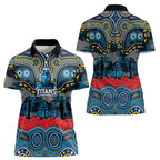 ANZAC Day Gold Coast Titans Women Polo Shirt Military Memorial Aboriginal Indigenous Art