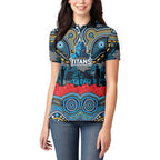 ANZAC Day Gold Coast Titans Women Polo Shirt Military Memorial Aboriginal Indigenous Art
