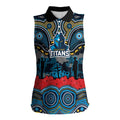 ANZAC Day Gold Coast Titans Women Sleeveless Polo Shirt Military Memorial Aboriginal Indigenous Art