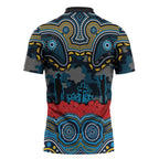 ANZAC Day Gold Coast Titans Zipper Polo Shirt Military Memorial Aboriginal Indigenous Art