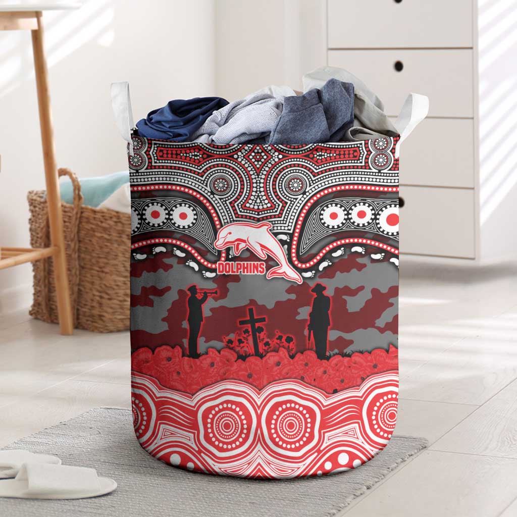 ANZAC Day Dolphins Laundry Basket Military Memorial Aboriginal Indigenous Art