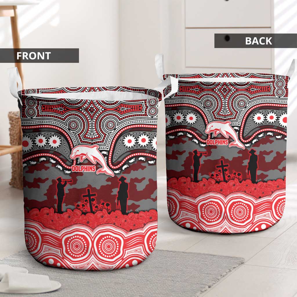 ANZAC Day Dolphins Laundry Basket Military Memorial Aboriginal Indigenous Art