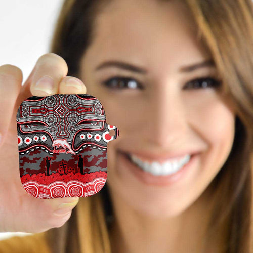 ANZAC Day Dolphins AirPods Case Military Memorial Aboriginal Indigenous Art