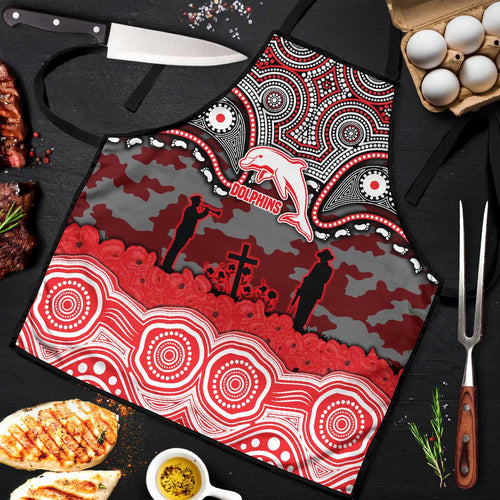 ANZAC Day Dolphins Apron Military Memorial Aboriginal Indigenous Art
