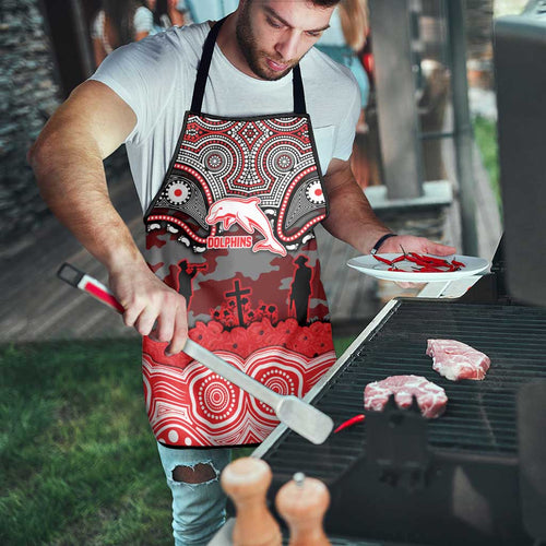 ANZAC Day Dolphins Apron Military Memorial Aboriginal Indigenous Art