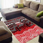 ANZAC Day Dolphins Area Rug Military Memorial Aboriginal Indigenous Art