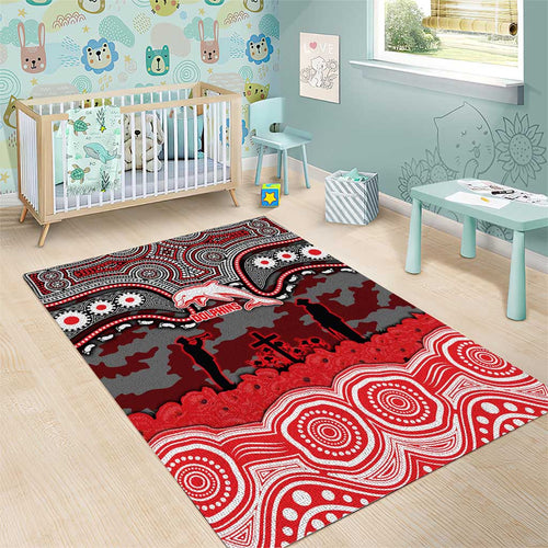 ANZAC Day Dolphins Area Rug Military Memorial Aboriginal Indigenous Art