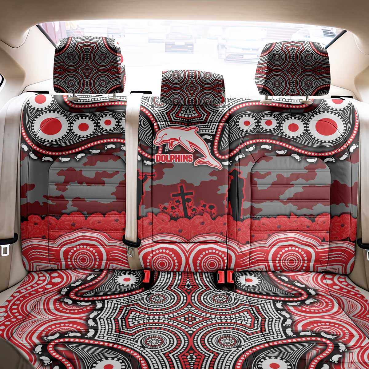 ANZAC Day Dolphins Back Car Seat Cover Military Memorial Aboriginal Indigenous Art