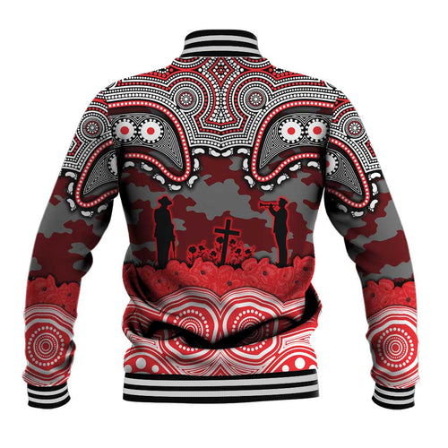 ANZAC Day Dolphins Baseball Jacket Military Memorial Aboriginal Indigenous Art