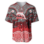 ANZAC Day Dolphins Baseball Jersey Military Memorial Aboriginal Indigenous Art