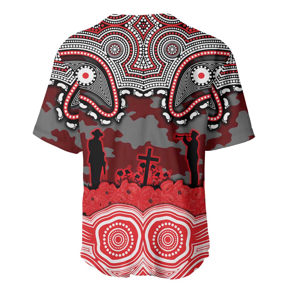 ANZAC Day Dolphins Baseball Jersey Military Memorial Aboriginal Indigenous Art