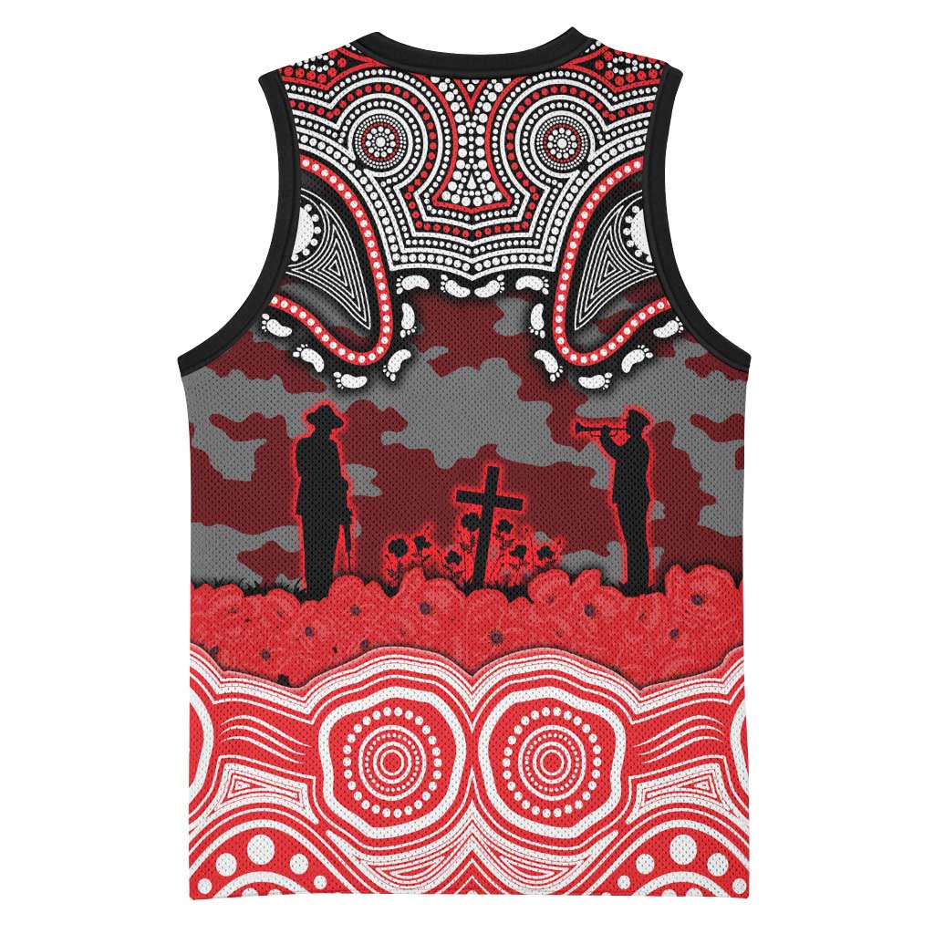 ANZAC Day Dolphins Basketball Jersey Military Memorial Aboriginal Indigenous Art