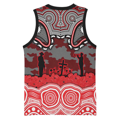 ANZAC Day Dolphins Basketball Jersey Military Memorial Aboriginal Indigenous Art