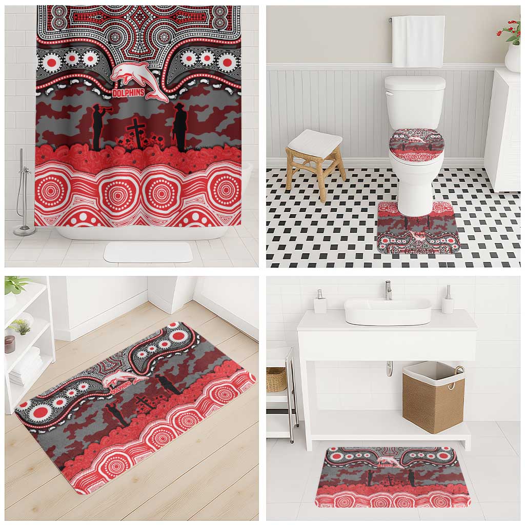 ANZAC Day Dolphins Bathroom Set Military Memorial Aboriginal Indigenous Art