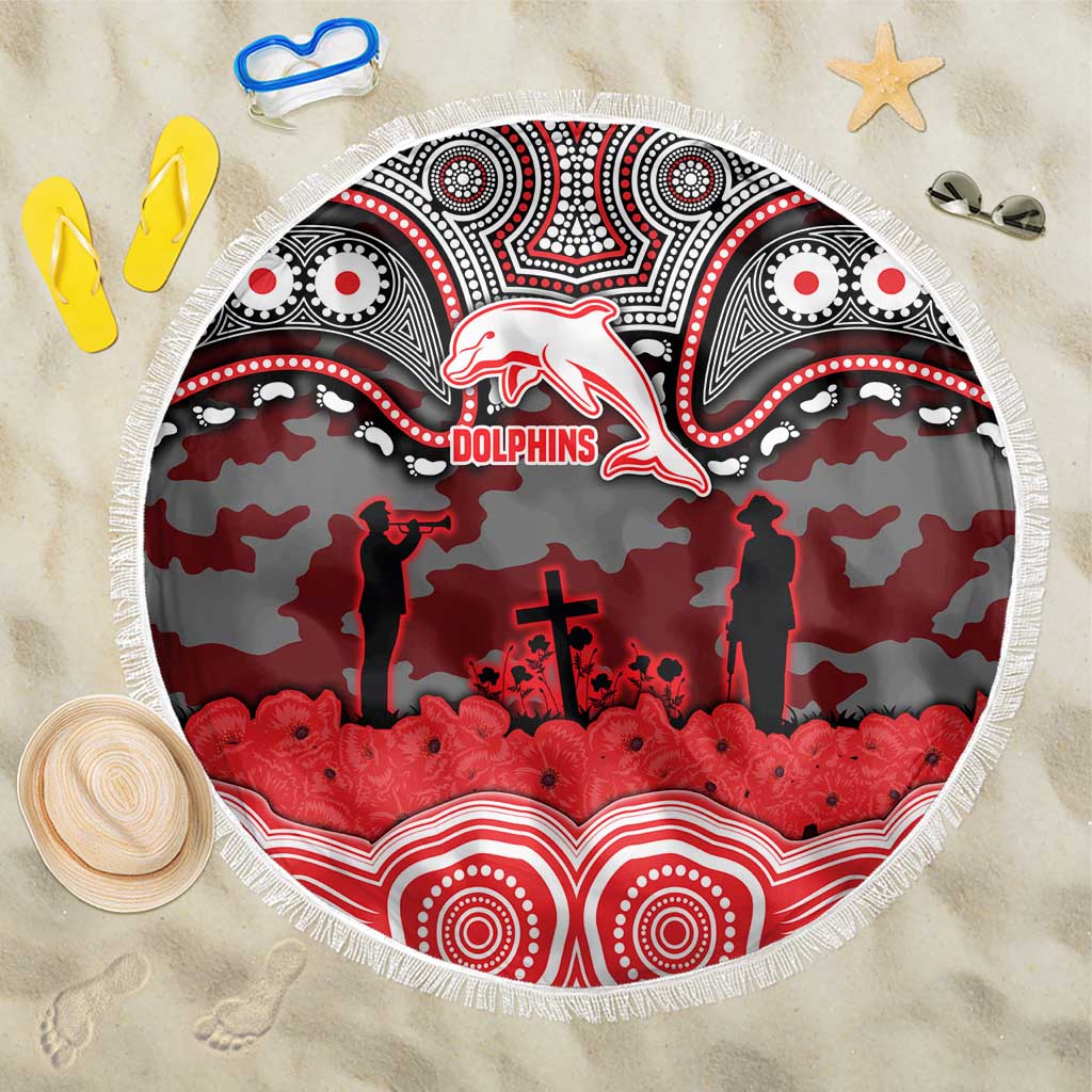 ANZAC Day Dolphins Beach Blanket Military Memorial Aboriginal Indigenous Art