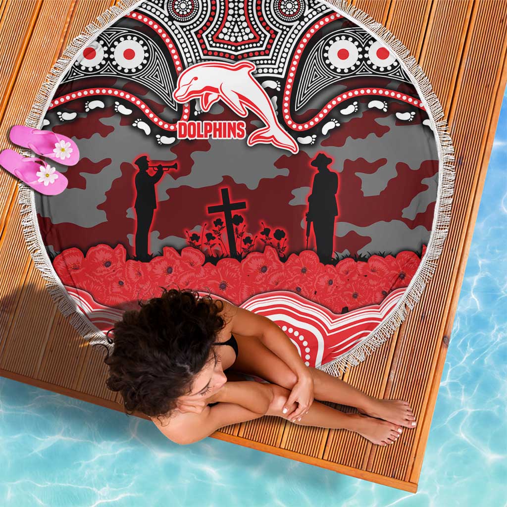 ANZAC Day Dolphins Beach Blanket Military Memorial Aboriginal Indigenous Art