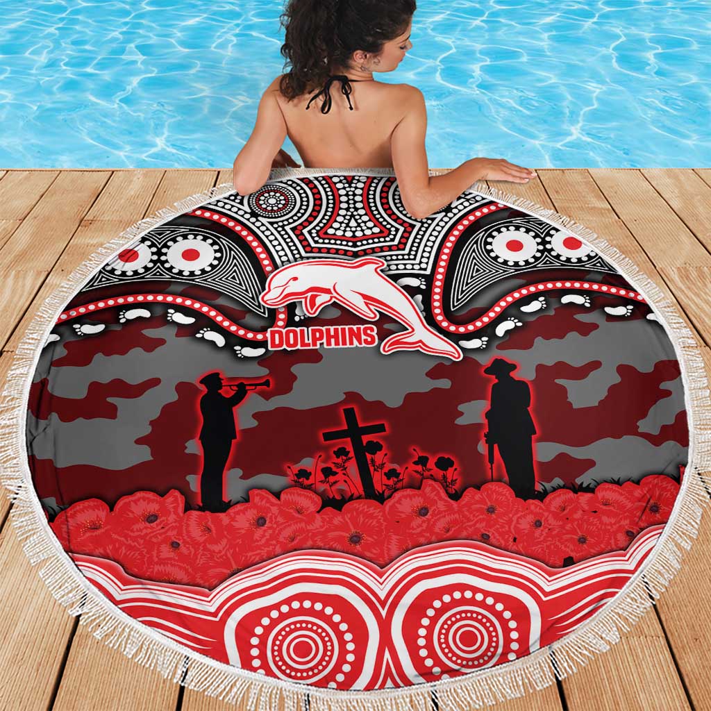 ANZAC Day Dolphins Beach Blanket Military Memorial Aboriginal Indigenous Art