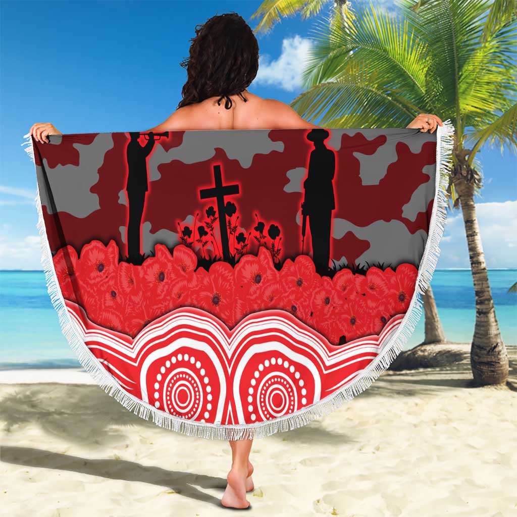 ANZAC Day Dolphins Beach Blanket Military Memorial Aboriginal Indigenous Art