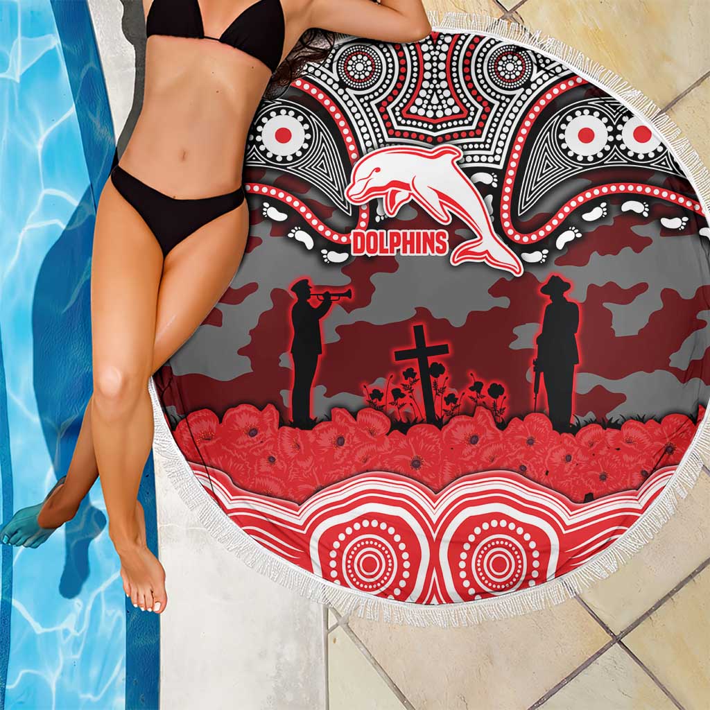 ANZAC Day Dolphins Beach Blanket Military Memorial Aboriginal Indigenous Art