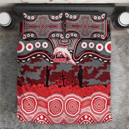 ANZAC Day Dolphins Bedding Set Military Memorial Aboriginal Indigenous Art