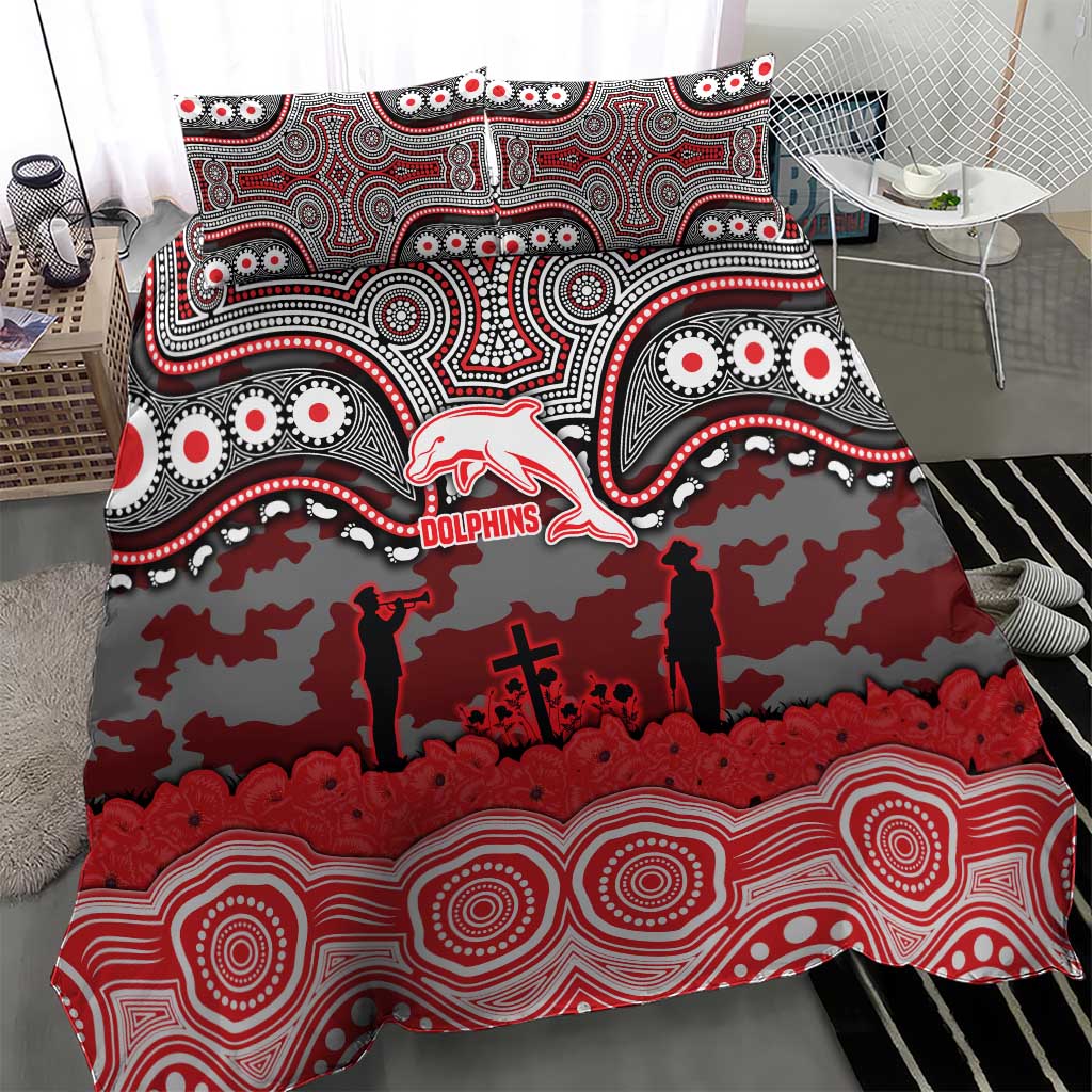 ANZAC Day Dolphins Bedding Set Military Memorial Aboriginal Indigenous Art