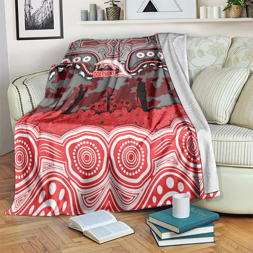 ANZAC Day Dolphins Blanket Military Memorial Aboriginal Indigenous Art