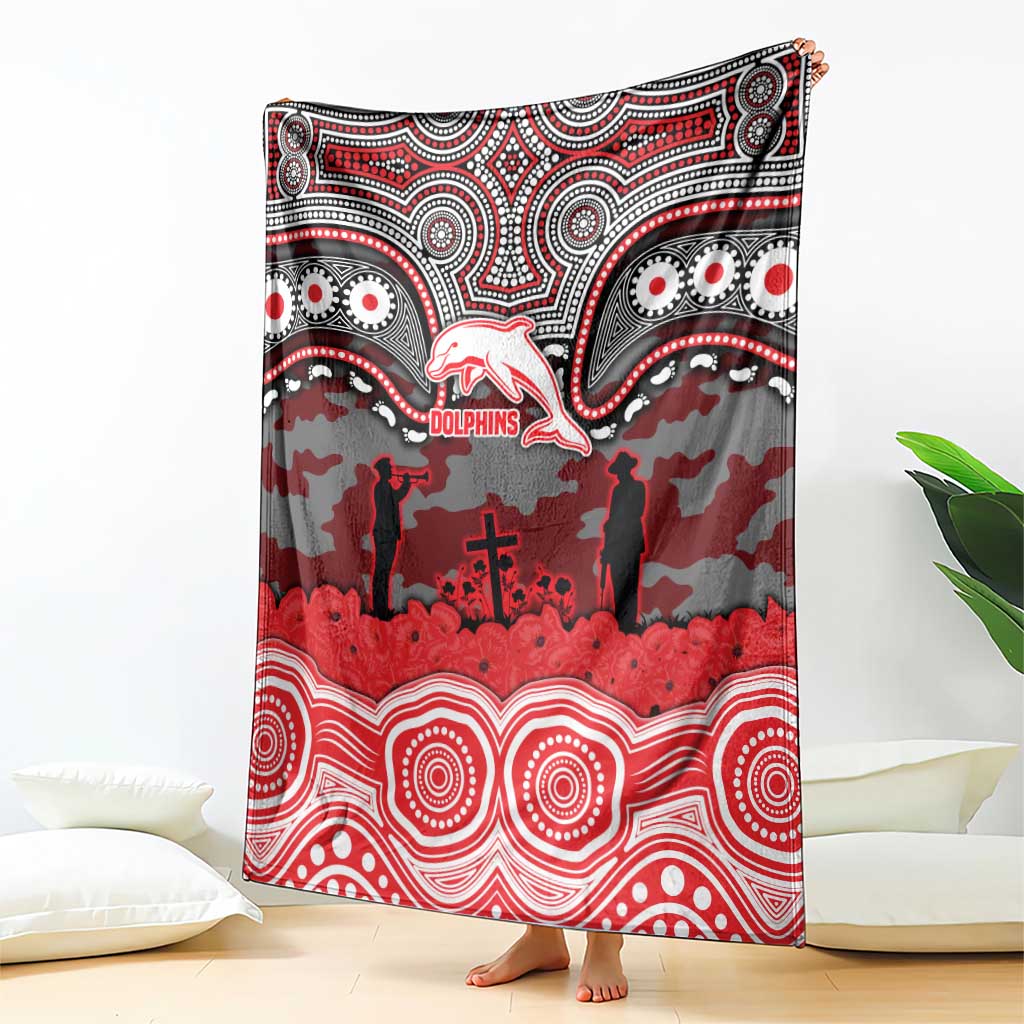 ANZAC Day Dolphins Blanket Military Memorial Aboriginal Indigenous Art