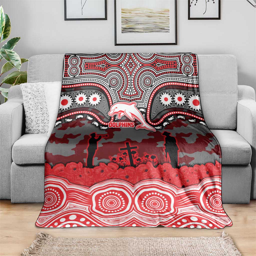 ANZAC Day Dolphins Blanket Military Memorial Aboriginal Indigenous Art