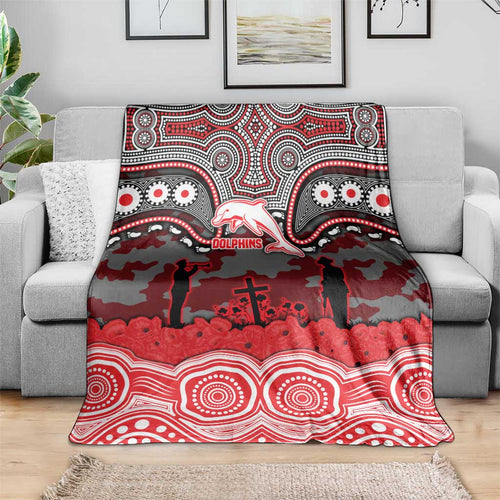 ANZAC Day Dolphins Blanket Military Memorial Aboriginal Indigenous Art
