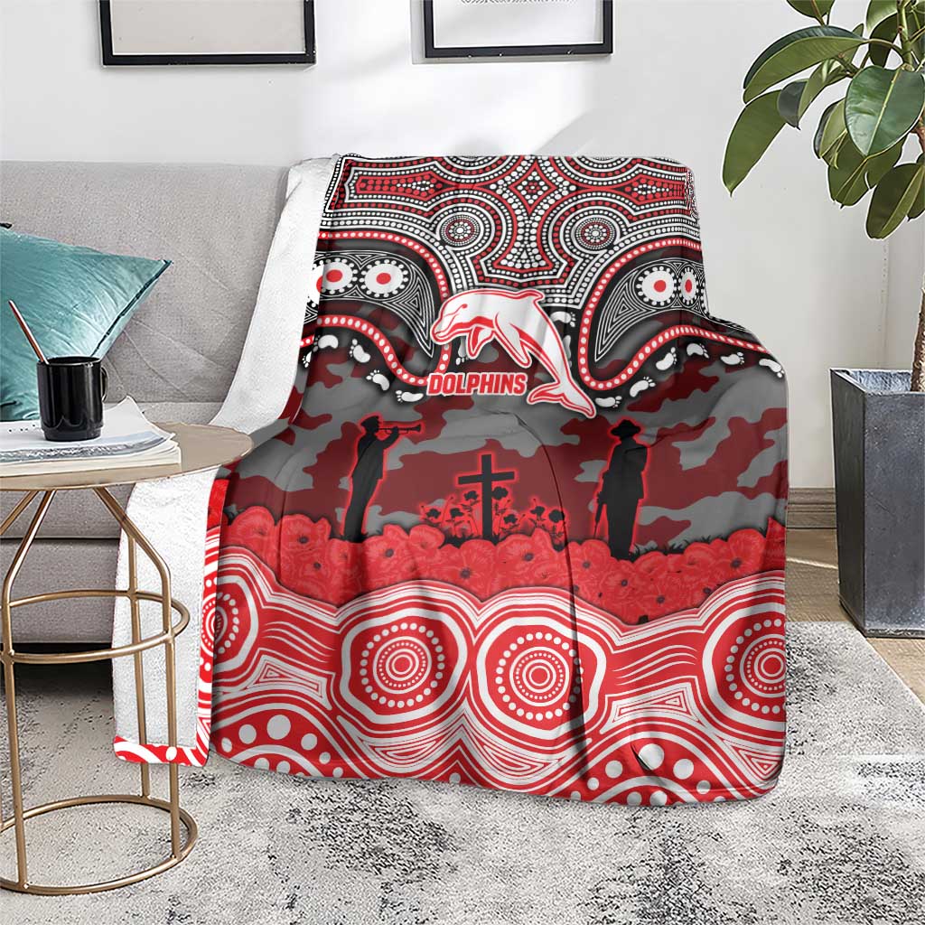 ANZAC Day Dolphins Blanket Military Memorial Aboriginal Indigenous Art