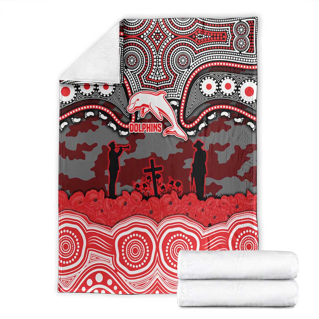 ANZAC Day Dolphins Blanket Military Memorial Aboriginal Indigenous Art
