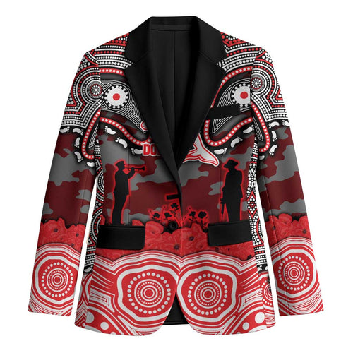 ANZAC Day Dolphins Blazer Military Memorial Aboriginal Indigenous Art