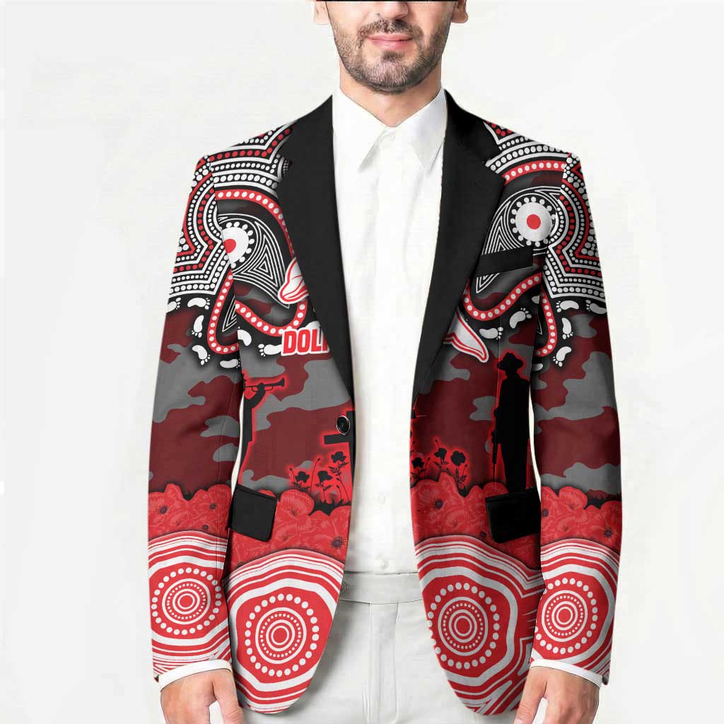 ANZAC Day Dolphins Blazer Military Memorial Aboriginal Indigenous Art