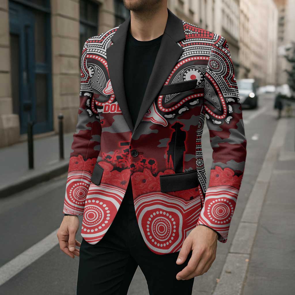 ANZAC Day Dolphins Blazer Military Memorial Aboriginal Indigenous Art