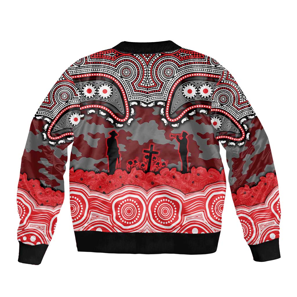 ANZAC Day Dolphins Bomber Jacket Military Memorial Aboriginal Indigenous Art