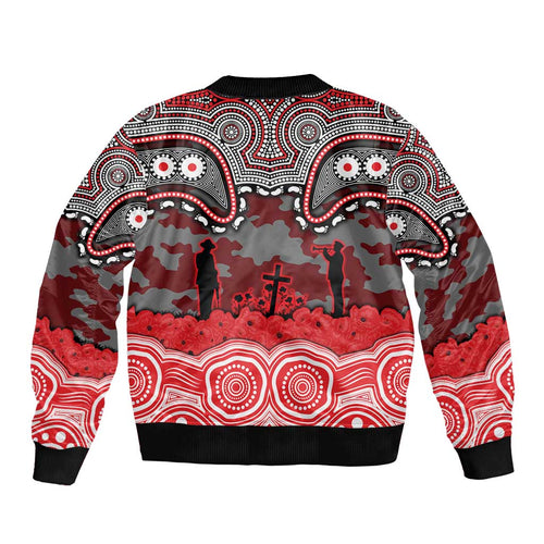 ANZAC Day Dolphins Bomber Jacket Military Memorial Aboriginal Indigenous Art
