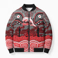 ANZAC Day Dolphins Bomber Puffer Jacket Military Memorial Aboriginal Indigenous Art